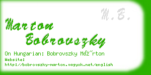 marton bobrovszky business card